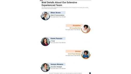 Proposal_For_Workforce_Benefits_Brief_Details_About_Our_Extensive_Experienced_Team_One_Pager_Sample_Example_Document_Slide_1.jpg