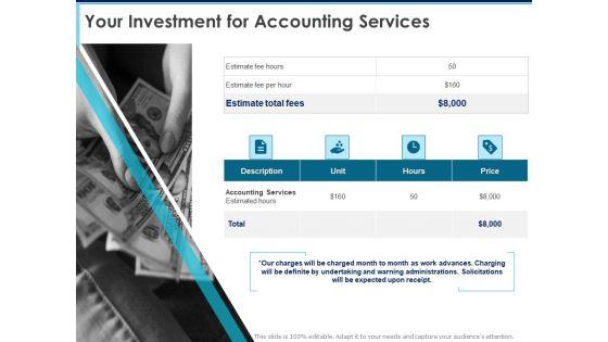 Proposal_Template_For_Accounting_Services_Your_Investment_For_Accounting_Services_Ppt_Graphics_PDF_Slide_1.jpg