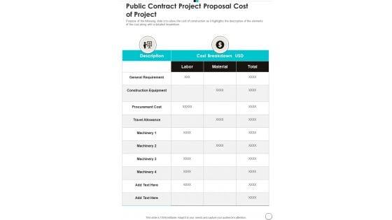 Public_Contract_Project_Proposal_Cost_Of_Project_One_Pager_Sample_Example_Document_Slide_1.jpg