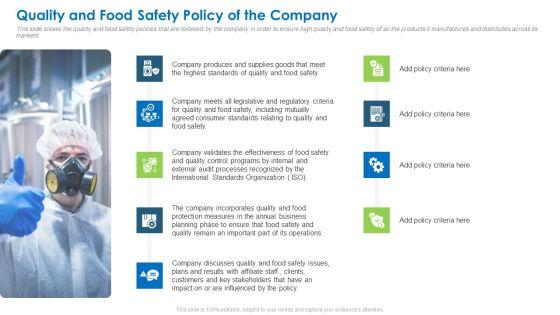 Quality And Food Safety Policy Of The Company Portrait PDF Quality And Food Safety Policy Of The Company Portrait PDF