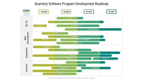 Quarterly Software Program Development Roadmap Portrait Quarterly Software Program Development Roadmap Portrait