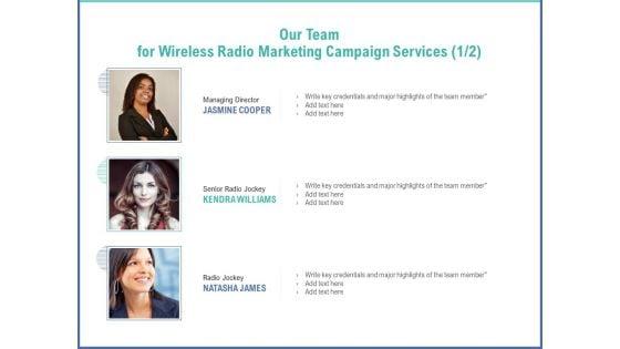 Radio_Marketing_Plan_Product_Launch_Our_Team_For_Wireless_Radio_Marketing_Campaign_Services_Infographics_PDF_Slide_1.jpg