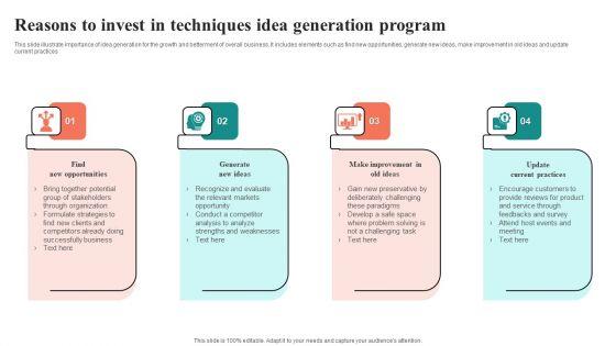 Reasons_To_Invest_In_Techniques_Idea_Generation_Program_Brochure_PDF_Slide_1.jpg