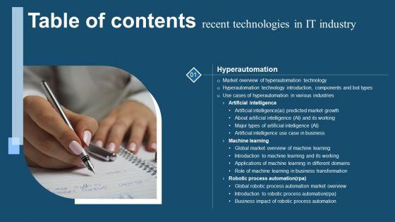 Recent_Technologies_In_IT_Industry_Table_Of_Contents_Demonstration_PDF_Slide_1.jpg