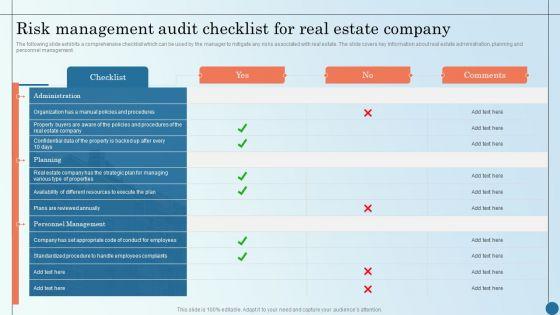 Risk_Management_Audit_Checklist_For_Real_Estate_Company_Managing_Commercial_Property_Risks_Graphics_PDF_Slide_1.jpg
