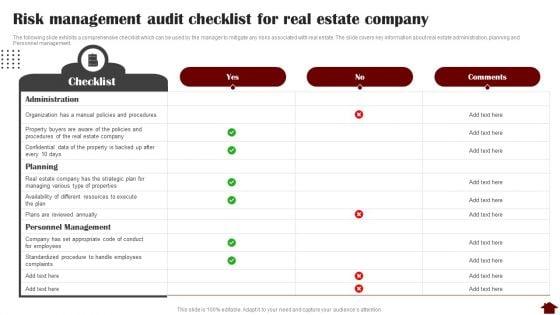 Risk_Management_Audit_Checklist_For_Real_Estate_Company_Professional_PDF_Slide_1.jpg