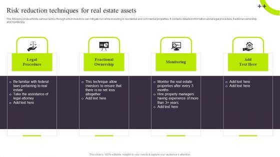 Risk_Reduction_Techniques_For_Real_Estate_Assets_Infographics_PDF_Slide_1.jpg