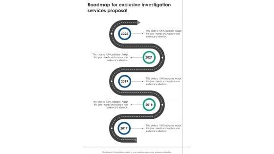 Roadmap_For_Exclusive_Investigation_Services_Proposal_One_Pager_Sample_Example_Document_Slide_1.jpg