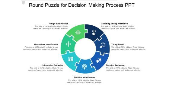 Round Puzzle For Decision Making Process PPT Ppt PowerPoint Presentation Ideas Background Image Round Puzzle For Decision Making Process PPT Ppt PowerPoint Presentation Ideas Background Image