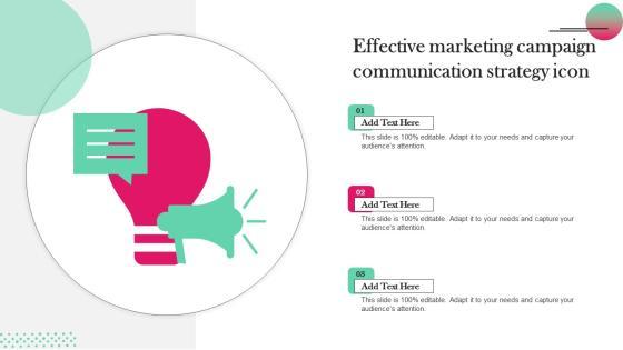 Effective Marketing Campaign Communication Strategy Icon Portrait PDF Effective Marketing Campaign Communication Strategy Icon Portrait PDF