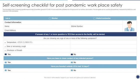 Self_Screening_Checklist_For_Post_Pandemic_Work_Place_Safety_Organization_Transformation_Instructions_Professional_PDF_Slide_1.jpg