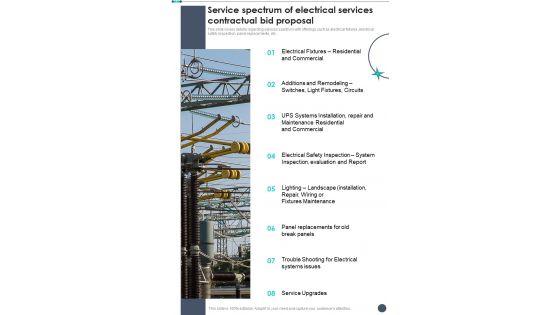 Service_Spectrum_Of_Electrical_Services_Contractual_Bid_Proposal_One_Pager_Sample_Example_Document_Slide_1.jpg