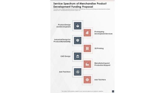 Service_Spectrum_Of_Merchandise_Product_Development_Funding_Proposal_One_Pager_Sample_Example_Document_Slide_1.jpg