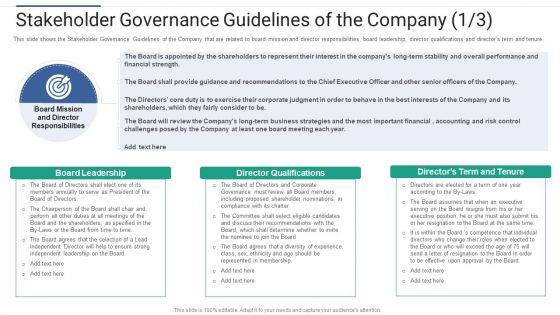 Shareholder Governance Enhance Comprehensive Corporate Performance Stakeholder Governance Guidelines Summary PDF Shareholder Governance Enhance Comprehensive Corporate Performance Stakeholder Governance Guidelines Summary PDF