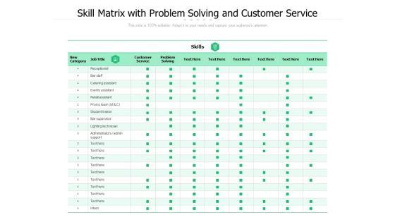 Skill Matrix With Problem Solving And Customer Service Ppt PowerPoint Presentation Professional Display PDF Skill Matrix With Problem Solving And Customer Service Ppt PowerPoint Presentation Professional Display PDF