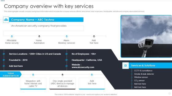 Smart Home Security Solutions Company Profile Company Overview With Key Services Brochure PDF Smart Home Security Solutions Company Profile Company Overview With Key Services Brochure PDF