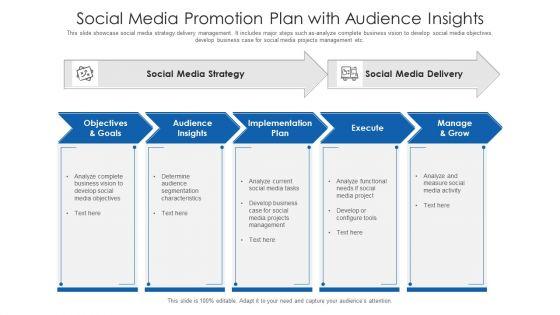 Social Media Promotion Plan With Audience Insights Ppt Infographic Template Smartart PDF Social Media Promotion Plan With Audience Insights Ppt Infographic Template Smartart PDF
