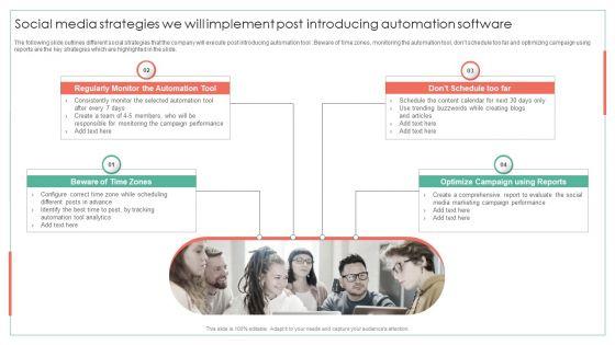 Social Media Strategies We Will Implement Post Introducing Automation Software Achieving Operational Efficiency Brochure PDF Social Media Strategies We Will Implement Post Introducing Automation Software Achieving Operational Efficiency Brochure PDF