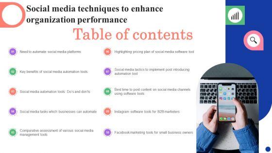 Social_Media_Techniques_To_Enhance_Organization_Performance_Table_Of_Contents_Elements_PDF_Slide_1.jpg