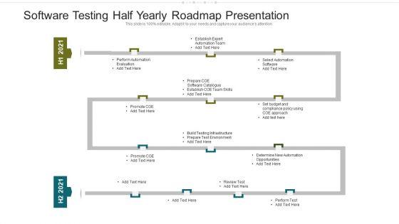 Software Testing Half Yearly Roadmap Presentation Diagrams Software Testing Half Yearly Roadmap Presentation Diagrams