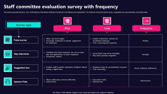 Staff Committee Evaluation Survey With Frequency Template PDF Staff Committee Evaluation Survey With Frequency Template PDF