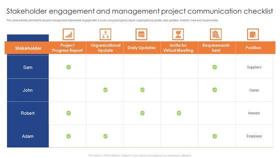 Stakeholder Engagement And Management Project Communication Checklist Information PDF Stakeholder Engagement And Management Project Communication Checklist Information PDF