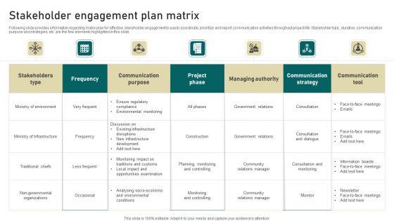 Stakeholder Engagement Plan Matrix Information PDF Stakeholder Engagement Plan Matrix Information PDF