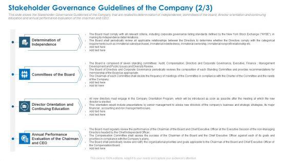 Stakeholder Governance Guidelines Of The Company Determination Template PDF Stakeholder Governance Guidelines Of The Company Determination Template PDF