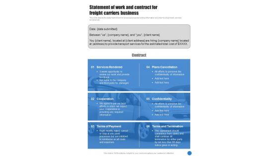 Statement_Of_Work_And_Contract_For_Freight_Carriers_Business_One_Pager_Sample_Example_Document_Slide_1.jpg