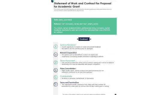 Statement_Of_Work_And_Contract_For_Proposal_For_Academic_Grant_One_Pager_Sample_Example_Document_Slide_1.jpg
