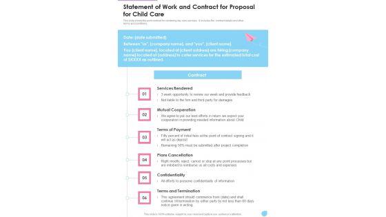Statement_Of_Work_And_Contract_For_Proposal_For_Child_Care_One_Pager_Sample_Example_Document_Slide_1.jpg