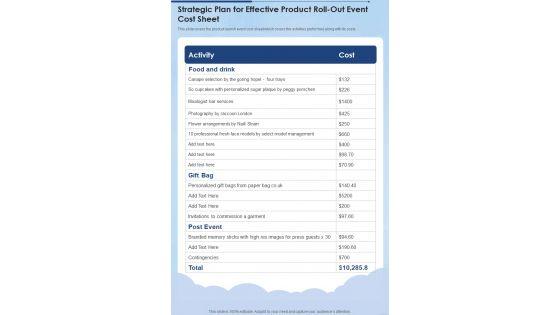Strategic_Plan_For_Effective_Product_Roll_Out_Event_Cost_Sheet_One_Pager_Sample_Example_Document_Slide_1.jpg