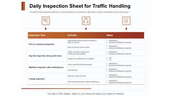 Strategies_For_Organizing_Events_Daily_Inspection_Sheet_For_Traffic_Handling_Ppt_PowerPoint_Presentation_Outline_Deck_PDF_Slide_1.jpg
