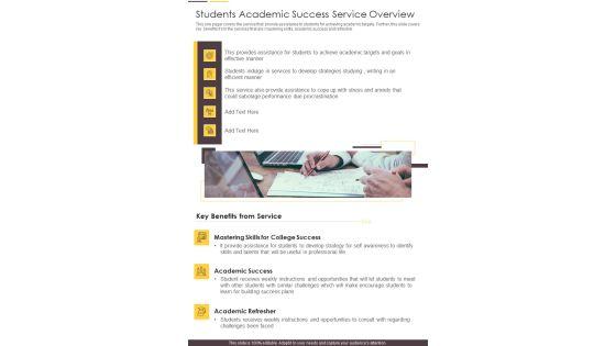 Students Academic Success Service Overview One Pager Documents Students Academic Success Service Overview One Pager Documents