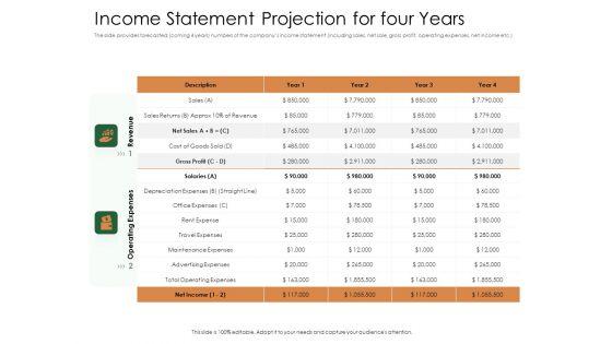 Substitute_Financing_Pitch_Deck_Income_Statement_Projection_For_Four_Years_Background_PDF_Slide_1.jpg