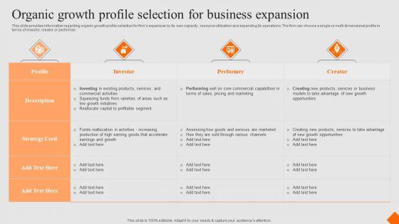 Success_Strategy_Development_Playbook_Organic_Growth_Profile_Selection_For_Business_Expansion_Professional_PDF_Slide_1.jpg