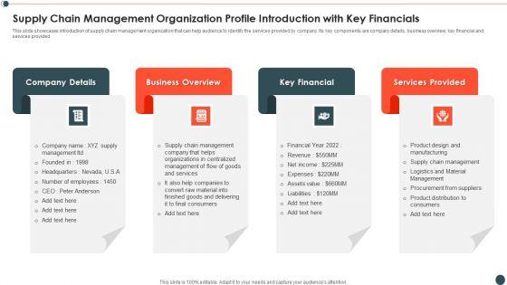 Supply_Chain_Management_Organization_Profile_Introduction_With_Key_Financials_Structure_PDF_Slide_1.jpg