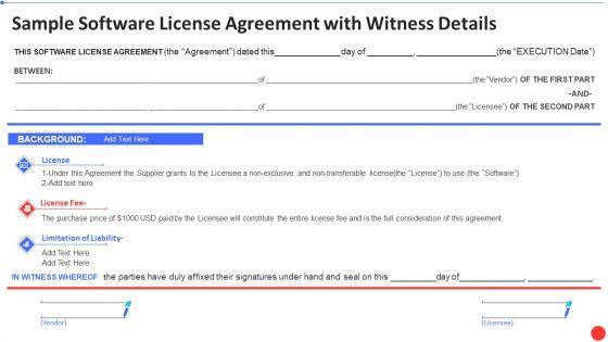 Supply_Chain_Template_Bundle_Sample_Software_License_Agreement_With_Witness_Details_Themes_PDF_Slide_1.jpg