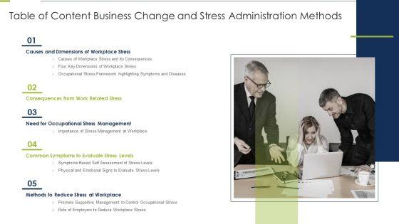 Table_Of_Content_Business_Change_And_Stress_Administration_Methods_Pictures_PDF_Slide_1.jpg