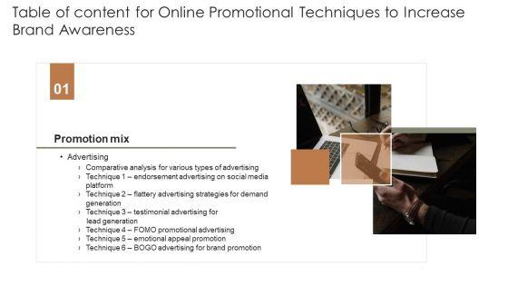 Table_Of_Content_For_Online_Promotional_Techniques_To_Increase_Brand_Awareness_Tips_Clipart_PDF_Slide_1.jpg