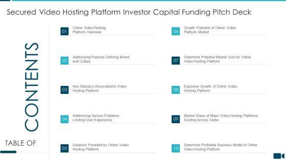 Table_Of_Content_Secured_Video_Hosting_Platform_Investor_Capital_Funding_Icons_PDF_Slide_1.jpg