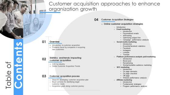 Table_Of_Contents_Customer_Acquisition_Approaches_To_Enhance_Organization_Growth_Graphics_PDF_Slide_1.jpg