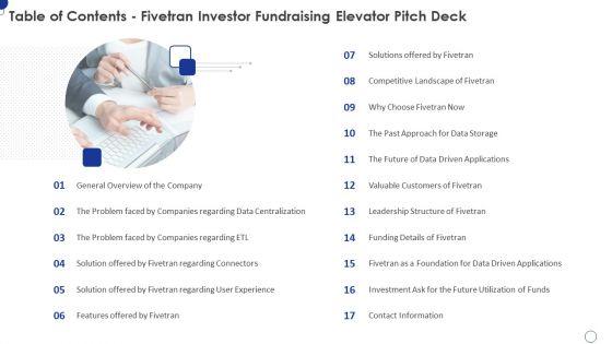 Table_Of_Contents_Fivetran_Investor_Fundraising_Elevator_Pitch_Deck_Structure_PDF_Slide_1.jpg