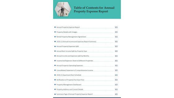 Table_Of_Contents_For_Annual_Property_Expense_Report_One_Pager_Documents_Slide_1.jpg