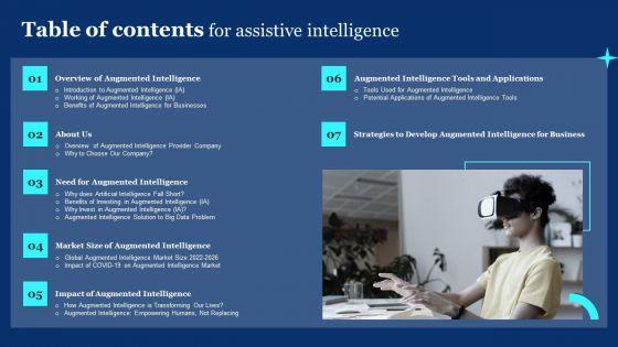 Table_Of_Contents_For_Assistive_Intelligence_Ppt_PowerPoint_Presentation_File_Infographics_PDF_Slide_1.jpg