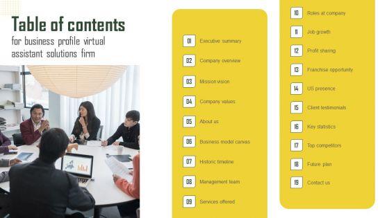 Table_Of_Contents_For_Business_Profile_Virtual_Assistant_Solutions_Firm_Guidelines_PDF_Slide_1.jpg