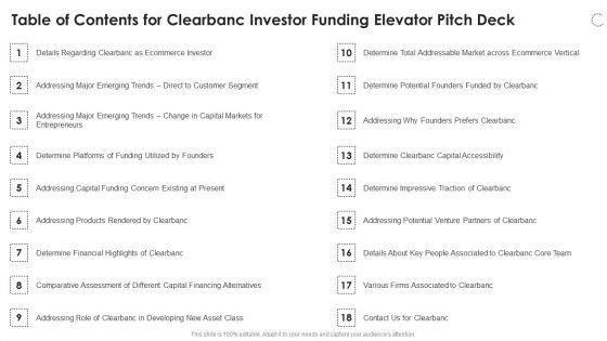 Table_Of_Contents_For_Clearbanc_Investor_Funding_Elevator_Pitch_Deck_Graphics_PDF_Slide_1.jpg