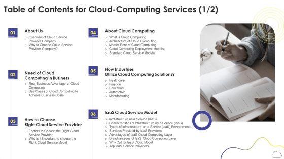 Table_Of_Contents_For_Cloud_Computing_Services_Ppt_PowerPoint_Presentation_File_Show_PDF_Slide_1.jpg