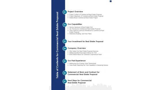 Table_Of_Contents_For_Commercial_Property_Proposal_One_Pager_Sample_Example_Document_Slide_1.jpg
