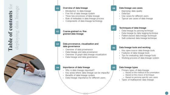 Table_Of_Contents_For_Deploying_Data_Lineage_Designs_PDF_Slide_1.jpg